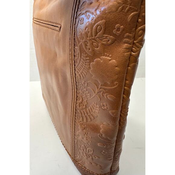 The Sak Women's De Young Small Leather Crossbody BagColor:Tobacco Floral Emboss - Picture 7 of 10